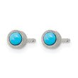 Titanium Brushed Blue Turquoise Stud Earrings - Birthstone Company