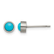 Titanium Brushed Blue Turquoise Stud Earrings - Birthstone Company
