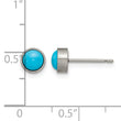 Titanium Brushed Blue Turquoise Stud Earrings - Birthstone Company