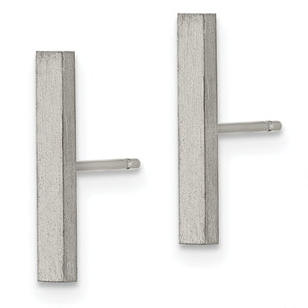 Titanium Brushed Bar Post Earrings