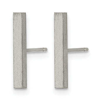 Titanium Brushed Bar Post Earrings - Birthstone Company