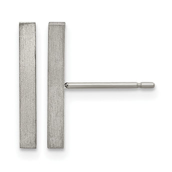 Titanium Brushed Bar Post Earrings - Birthstone Company