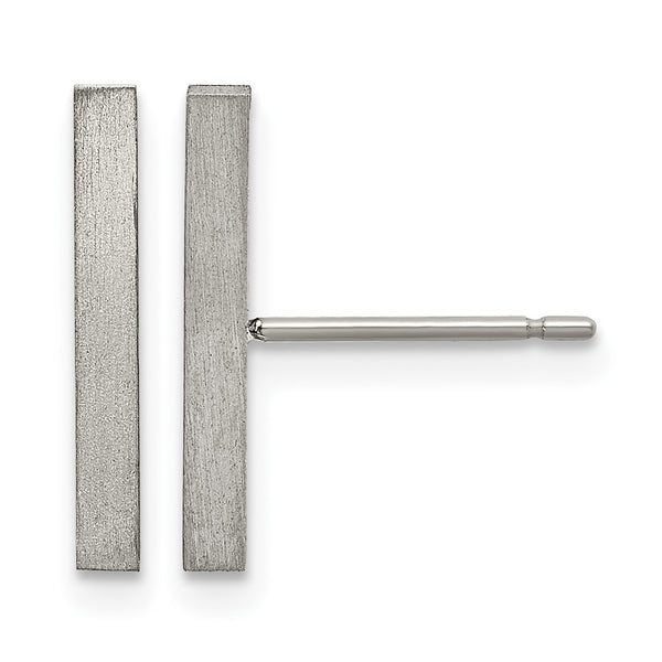 Titanium Brushed Bar Post Earrings - Birthstone Company