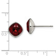Titanium Polished Faceted Red Crystal Post Earrings