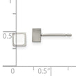 Titanium Brushed with White Enamel Square Post Earrings