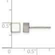 Titanium Brushed with White Enamel Square Post Earrings - Birthstone Company
