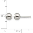 Titanium Polished 6mm Ball Post Earrings - Birthstone Company