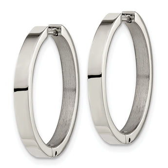 Chisel Titanium Polished 2.75mm Hinged Hoop Earrings