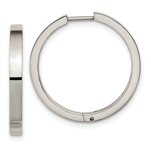 Chisel Titanium Polished 2.75mm Hinged Hoop Earrings