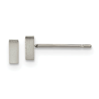 Chisel Titanium Brushed Rectangle Post Earrings