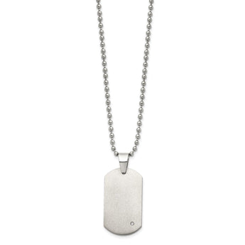 Titanium .02ct. Diamond Accent Necklace - Birthstone Company