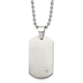 Titanium .02ct. Diamond Accent Necklace - Birthstone Company