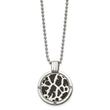 Black Enamel & Diamond Necklace in Titanium (1/20 ct.) - Birthstone Company