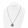 Black Enamel & Diamond Necklace in Titanium (1/20 ct.) - Birthstone Company