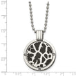 Black Enamel & Diamond Necklace in Titanium (1/20 ct.) - Birthstone Company