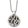 Black Enamel & Diamond Necklace in Titanium (1/20 ct.) - Birthstone Company