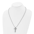 Titanium Polished 1/2pt. Diamond Cross Necklace - Birthstone Company