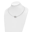 Titanium CZ Pendant with Polished Stainless Steel Wire Necklace - Birthstone Company