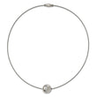 Titanium CZ Pendant with Polished Stainless Steel Wire Necklace - Birthstone Company