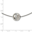 Titanium CZ Pendant with Polished Stainless Steel Wire Necklace - Birthstone Company