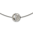 Titanium CZ Pendant with Polished Stainless Steel Wire Necklace - Birthstone Company