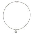 Titanium CZ Pendant with Polished Stainless Steel Wire Necklace - Birthstone Company