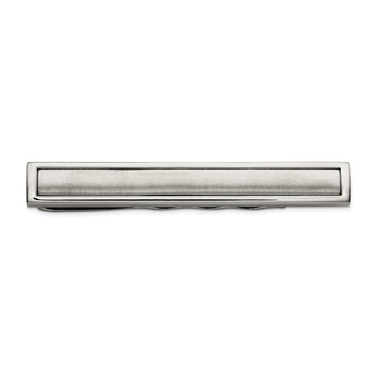 Titanium Brushed and Polished Tie Bar - Birthstone Company