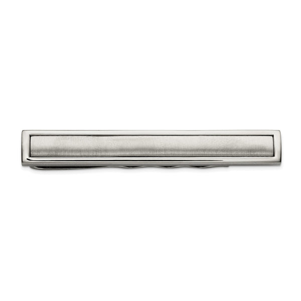 Titanium Brushed and Polished Tie Bar - Birthstone Company
