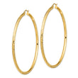 14k Lightweight 3mm Diamond-cut Hoop Earrings
