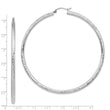 14k White Gold Lightweight 3mm Diamond-cut Hoop Earrings