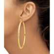 14k Diamond-cut 4x70mm Lightweight Round Tube Hoop Earrings