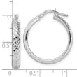 14K White Gold Diamond Cut Hoop Earrings