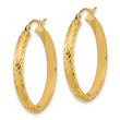 14K Polished D/C Twist Pattern Hoop Earrings