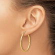 14k Polished and Satin D/C 2.00mm Hoop Earrings