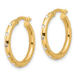 14K Polished CZ Hoop Earrings