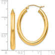 14k Polished 3.5mm Oval Tube Hoop Earrings
