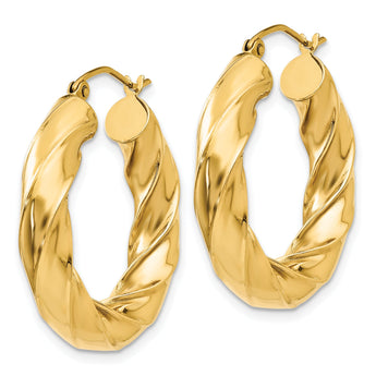 14k Polished 5.0mm Twisted Hoop Earrings