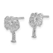 14k White Gold Palm Tree Post Earrings