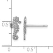 14K White Gold Mini Seahorse Post Earrings - Birthstone Company
