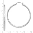14K WG Knife Edge Diamond-cut Hollow Hoop Earrings