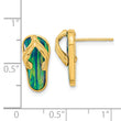 14k Polished w/Created Blue Opal Flip Flop Post Earrings