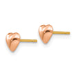 14K Rose Polished Heart Post Stud Earrings - Birthstone Company