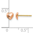 14K Rose Polished Heart Post Stud Earrings - Birthstone Company
