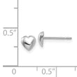 14K White Gold Polished Heart Post Earrings