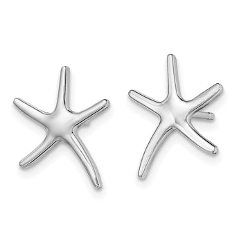 14K White Gold Polished Mini Starfish Earrings - Birthstone Company