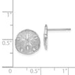 14k White Gold Sand Dollar Post Earrings