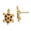14K w/ Brown Enamel Tortoise Post Earrings