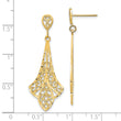 14K D/C Filigree Dangle Post Earrings