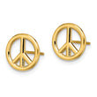 14K Polished Peace Symbol Post Earrings