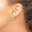 14K Double Plumeria Flower Post Dangle Earrings